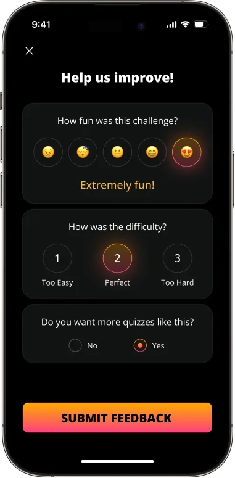 feedback screen