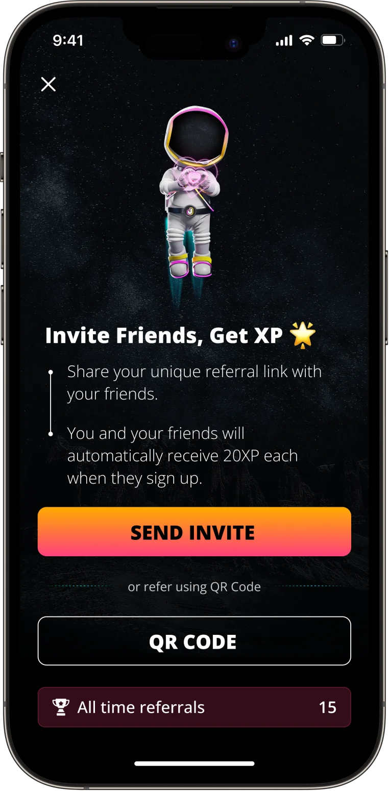 send invite screen