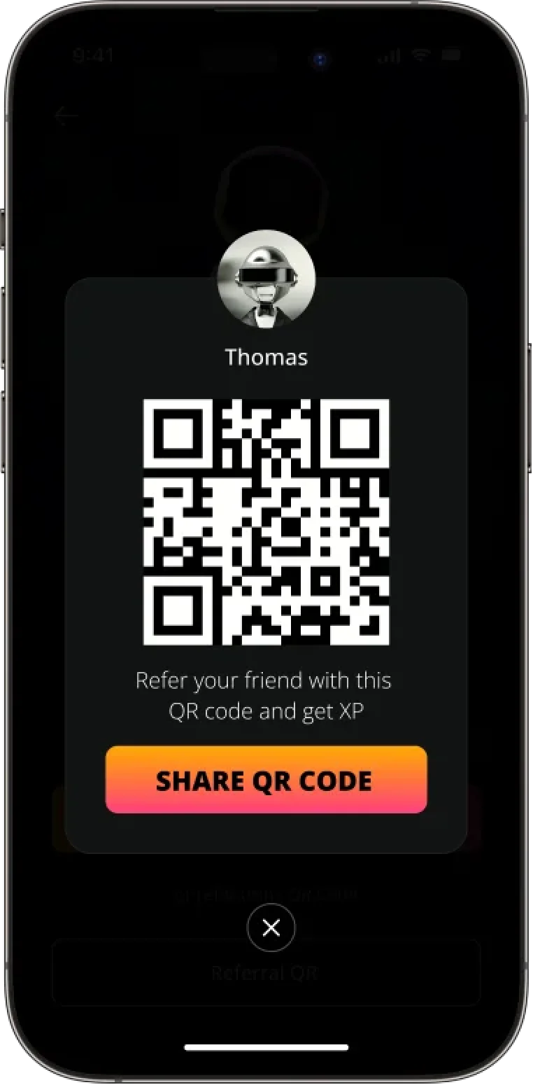 share qrcode screen