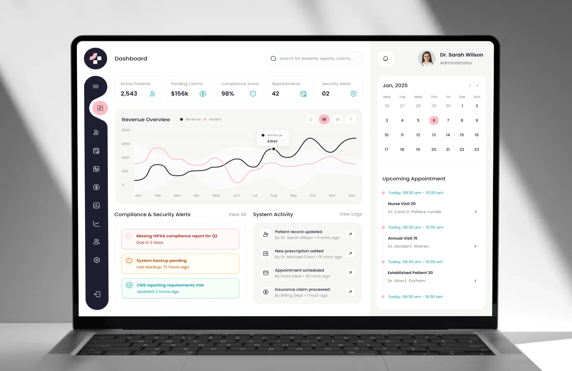 Patient Management System Dashboard